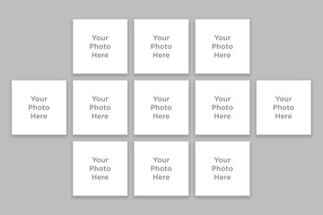 Photo Collage Mockup, Composite empty photo frame Mockup
