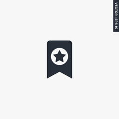Bookmark icon with star, premium quality flat icon