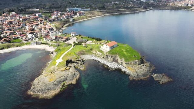 Aerial view of Town of Tsarevo, Burgas Region, Bulgaria 