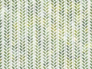 背景素材　水彩風パターン　植物　緑
