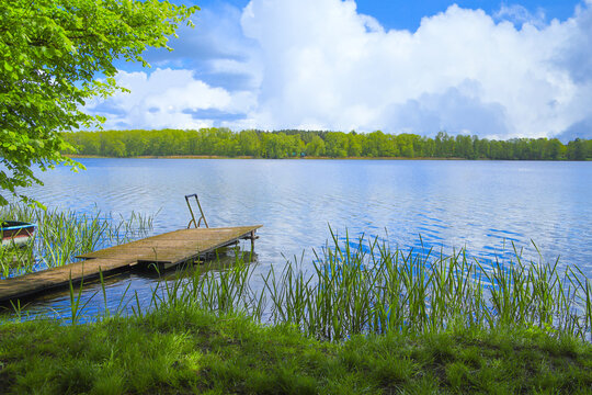 
View to Zeesen lake (Zeesener See), federal state Brandenburg, Germany