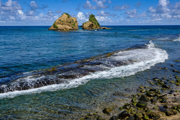 Coastline and islands at Calbishie, Dominica, Caribbean