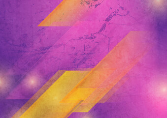 Purple orange grunge geometric tech abstract background. Vector design