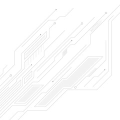 Tech grey futuristic circuit board lines abstract background. Vector computer chip graphic design