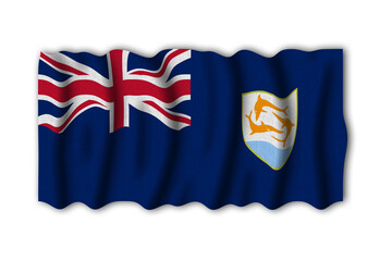 Anguilla 3D rendering flag of the world to study