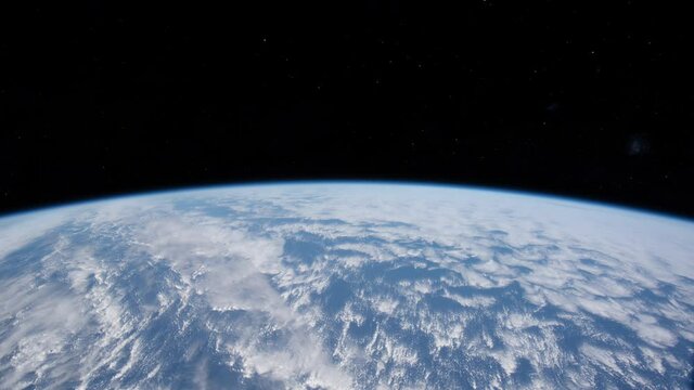 Spectacular blue planet earth view from space rotating timelapse, only clouds and sea. Based on images furnished by Nasa