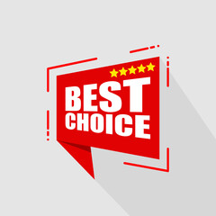 The best choice. Best-seller. Icon for the website. Badge. 5 stars. The best price offer. Red color. Isolated vector illustration. Tag. decorative element.