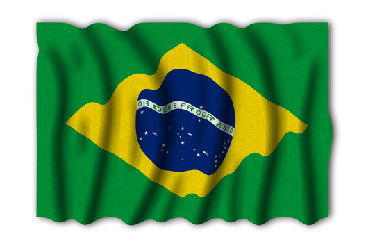 Brazil 3D rendering flag of the world to study