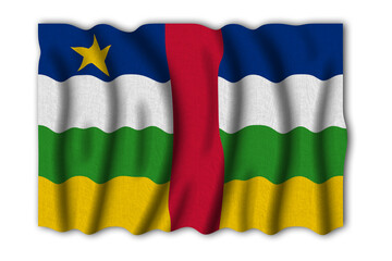 Central African Republic 3D rendering flag of the world to study
