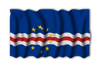 Cabo Verde 3D rendering flag of the world to study
