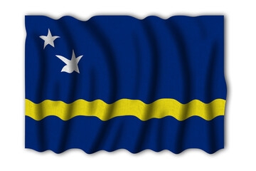 Curaçao 3D rendering flag of the world to study