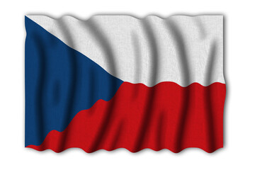 Czechia 3D rendering flag of the world to study