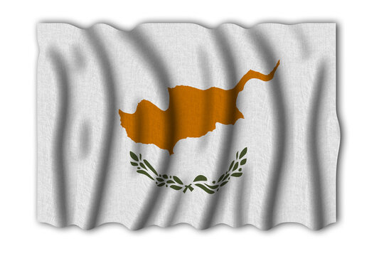 Cyprus 3D rendering flag of the world to study