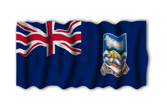 Falkland Islands Malvinas 3D rendering flag of the world to study