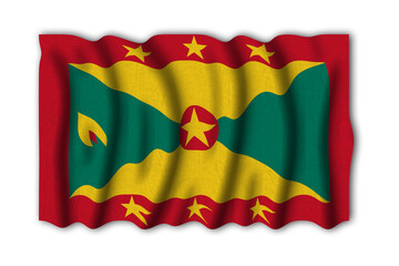 Grenada 3D rendering flag of the world to study