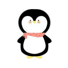Cartoon Penguin Icon on white background
