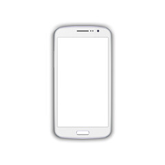 Realistic mobile phone smartphone mockup with blank screen isolated on white background