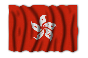 Hong Kong 3D rendering flag of the world to study