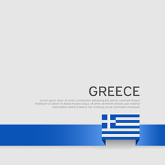 Greece flag background. Greece flag color ribbon on a white background. National poster. Business booklet. Vector flat design. State greek patriotic banner, cover