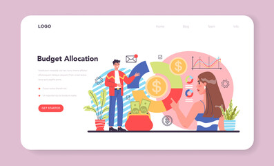 Budgeting web banner or landing page. Idea of financial planning