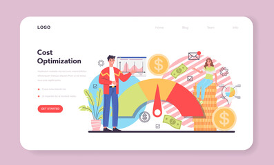 Cost optimization web banner or landing page. Idea of financial