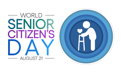 The World Senior Citizen's Day is observed on August 21 each year. The day is known to increase awareness of the factors and issues that affect older adults, such as age deterioration. Vector art