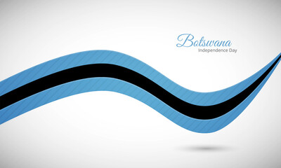 Obraz premium Happy independence day of Botswana. Creative shiny wavy flag background with text typography.