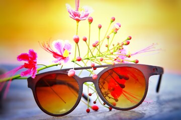sunglasses and flower