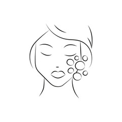 face of woman doing cosmetic procedure in beauty salon