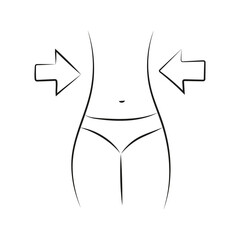 icon silhouette of a woman who removed extra centimeters from the waist