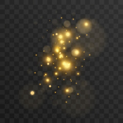 Bright beautiful star.Vector illustration of a light effect on a transparent background.	
