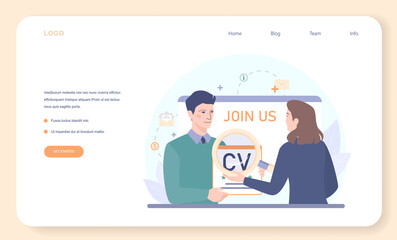 Human resources specialist web banner or landing page. Idea of recruitment