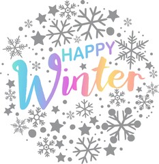 Fototapeta na wymiar Happy Winter celebration card. Vector illustration.