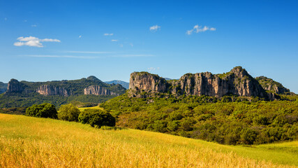Beautiful blue sky over the limestone formations of Ogliastra, Sardinian dolomite formations....