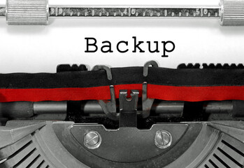Text Backup written with an old typewriter