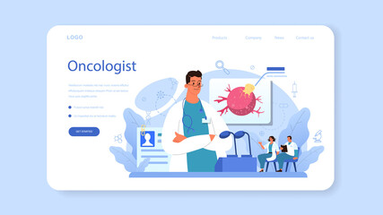 Professional oncologist web banner or landing page. Cancer disease