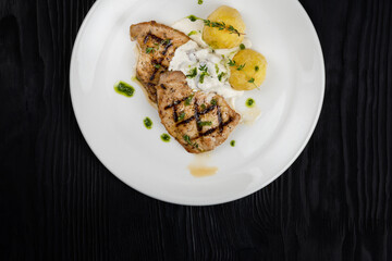 Grilled pork meat with