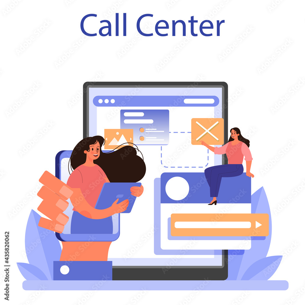 Poster website technical support online service or platform. web page
