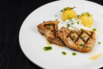 Grilled pork meat with