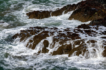 Rugged coastal scenery at Kynance Cove in Cornwall