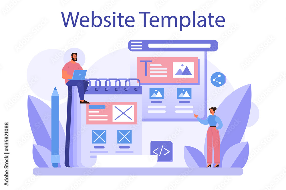 Poster website prototyping. web page modeling, interface development