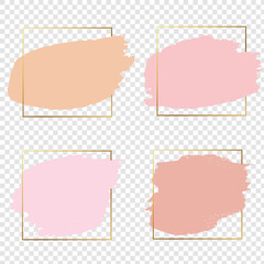 Pastel Paint With Frame And Transparent Background, Vector Illustration