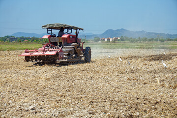 Obraz premium tractor working in the field
