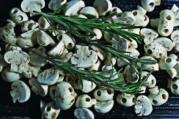 pan-fried champignons, fancy skull-shaped halloween treat, witchcraft witch food skull