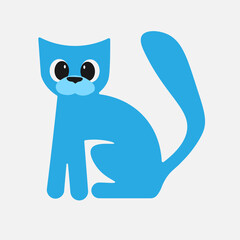 blue cat vector illustration