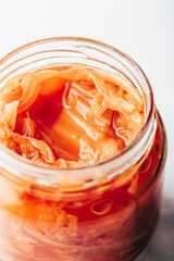 Jar of Korean Kimchi, fermented cabbage