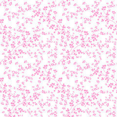Branch with berries. Spring and summer motive. Seamless pattern. For textiles, backgrounds and postcards.