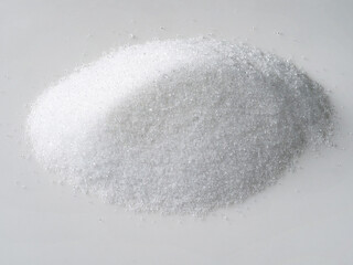 handful of crystalline extract of stevia on white