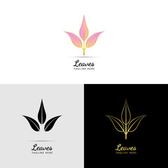 Fototapeta na wymiar Beautifull Leaves Logo Modern And Luxury Logos