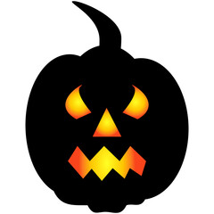 Halloween pumpkin icon. Autumn symbol. Halloween scary pumpkin with a smile, burning eyes.